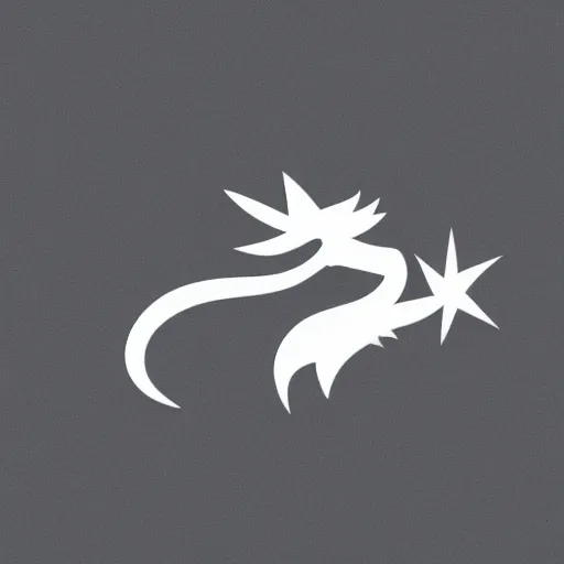 Image similar to a black logo on a white background of a very cute small dragon with well-designed head, vector graphics