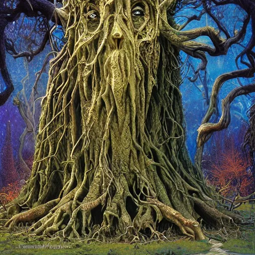 Image similar to ancient wise Treebeard tree Ent by Mark Brooks, Donato Giancola, Victor Nizovtsev, Scarlett Hooft, Graafland, Chris Moore