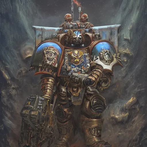 Image similar to wearing warhammer 4 0 k champion black armor, anthropomorphic shiba inu, shiba inu face, stuning 3 d render, masterpiece, glowing aura, by donato giancola and greg rutkowski and wayne barlow and zdzisław beksinski, realistic face