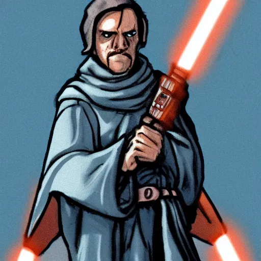 Image similar to illustration of a very cool jedi