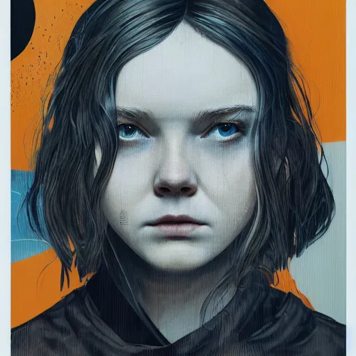 Image similar to Elle Fanning as Mama in Death Stranding picture by Sachin Teng, asymmetrical, dark vibes, Realistic Painting , Organic painting, Matte Painting, geometric shapes, hard edges, graffiti, street art:2 by Sachin Teng:4