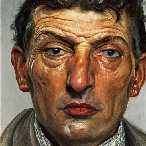 Prompt: high quality high detail painting by lucian freud, hd, portrait of an arab lord, photorealistic lighting