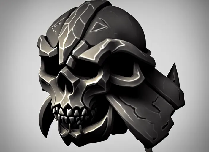 Image similar to wraith skull, stylized stl, 3 d render, activision blizzard style, hearthstone style, darksiders style