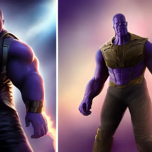 Image similar to skinny nerd scared thanos 4k