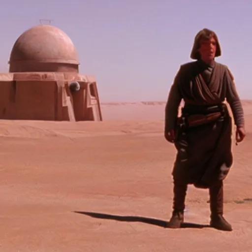 Image similar to panorama tatooine Luke skywalker