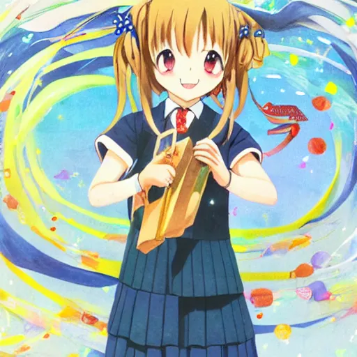 Image similar to best anime illustration of an elementary school girl at world's anime illustration awards