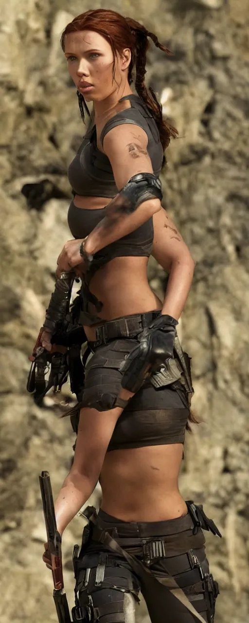 Image similar to Scarlet Johansson as Lara Croft,