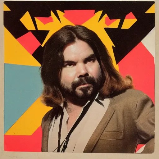 Image similar to 70s album art of Matt Berry posing seductively