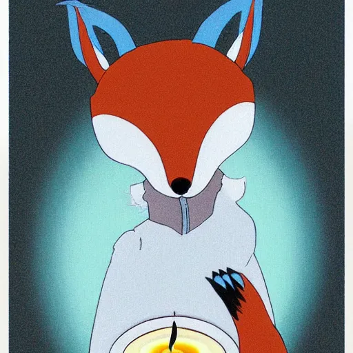 Image similar to a fox with candle head by studio ghibli