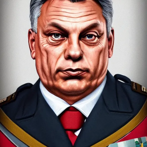 Image similar to an extremely realistic portrait of viktor orban in a ss uniform, detailed, intricate, elegant, fat, highly detailed, digital painting, artstation, concept art, smooth, sharp focus, illustration,