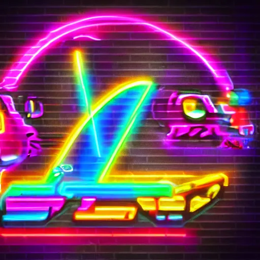 Prompt: rainbow hamster!! in a cyberpunk! city, neon lights, light reflection, logo, 8 k, hd