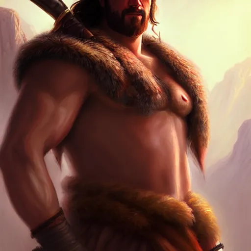 Image similar to a _ fantasy _ style _ portrait _ painting _ of barbarian oil _ painting _ unreal _ 5 _ daz. _ rpg _ portrait _ extremely _ detailed _ artgerm _ greg _ rutkowski _ greg