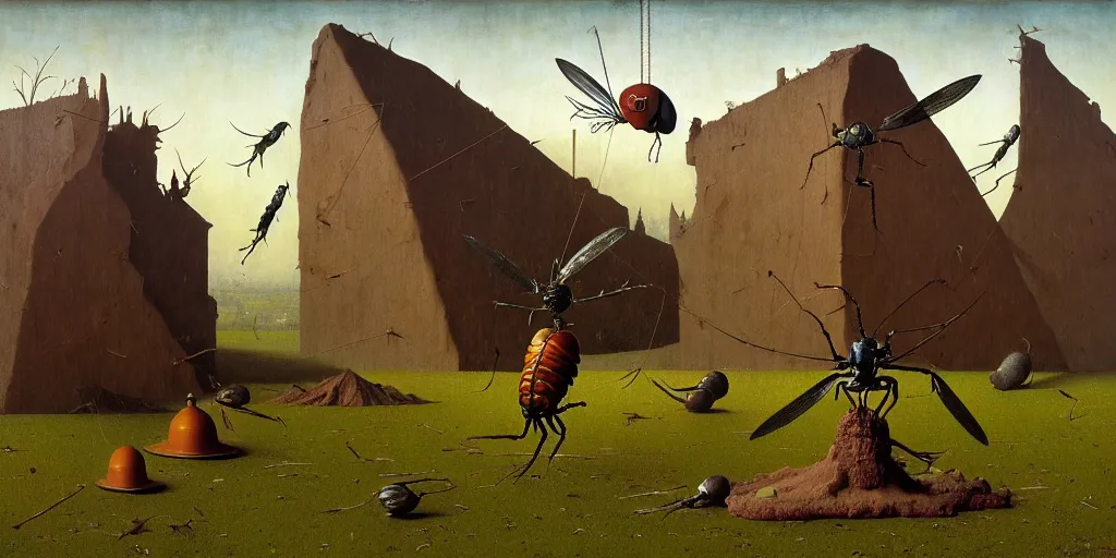 Prompt: cicada, as a matte oil painting, surreal, fog, concept art, award - winning, extremely detailed, sharp focus, very coherent and colorful high contrast masterpiece by norman rockwell franz sedlacek hieronymus bosch dean ellis simon stalenhag rene magritte gediminas pranckevicius, dark shadows, sunny day, hard lighting