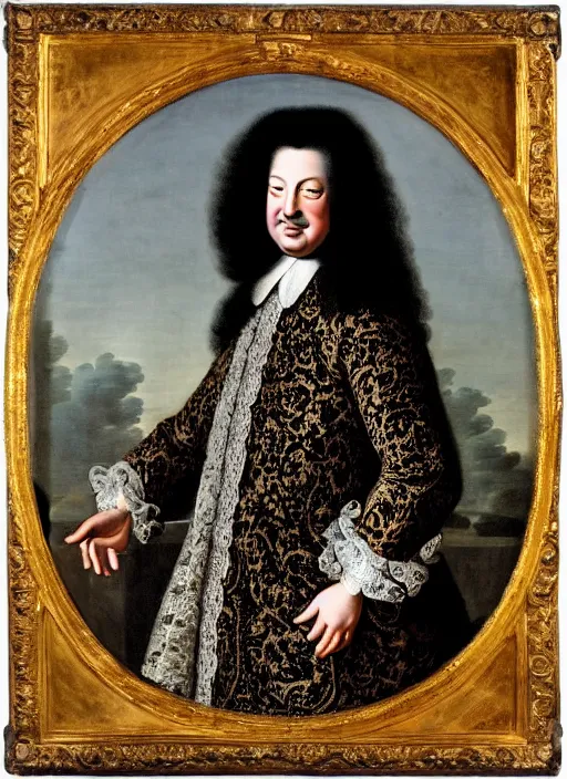 portrait of Louis xiv of France in coronation robes by, Stable Diffusion