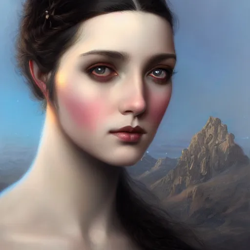 Image similar to a portrait of a young woman, by tom bagshaw