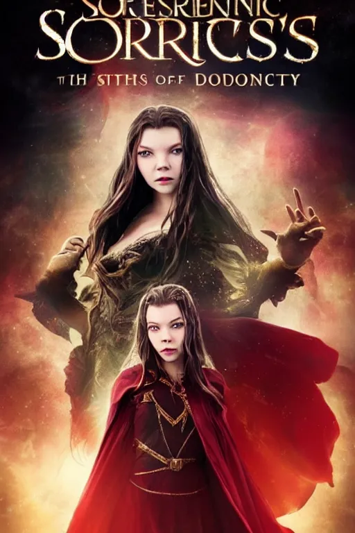 Prompt: sorceress of destiny movie poster, official promotional cinematic movie poster for the film sorceress of destiny, starring anya taylor - joy