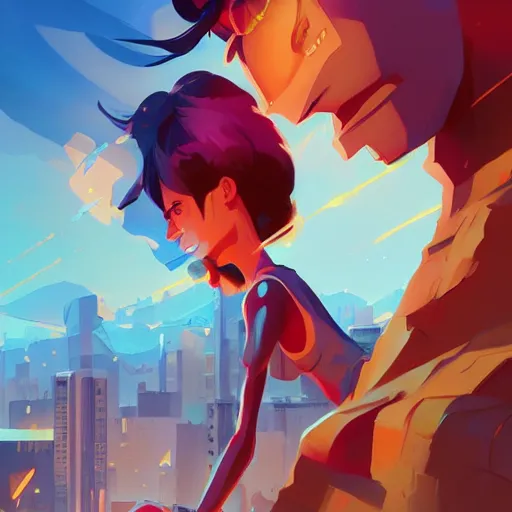 Image similar to hero world rockoa €™ s modern life, behance hd by jesper ejsing, by rhads, makoto shinkai and lois van baarle, ilya kuvshinov, rossdraws global illumination