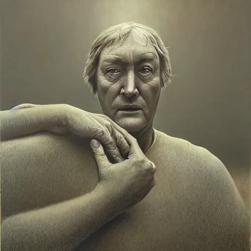 Image similar to James May. Zdzisław Beksiński