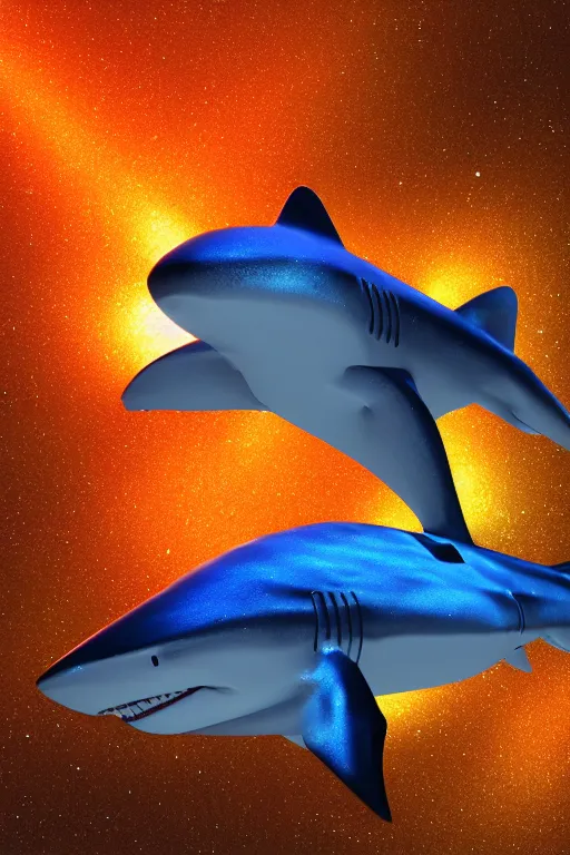 Prompt: Cosmic Shark for maintenance by an unprofessional cyber mackerel, colourful explosion behind. 4K 64 megapixels 8K resolution DSLR filmic HDR Kodak Ektar wide-angle lens 3D shading Behance HD CGSociety Cinema 4D IMAX shadow depth rendered in Blender Unreal Engine hyperrealism photoillustration, lots of reflective surfaces, subsurface scattering