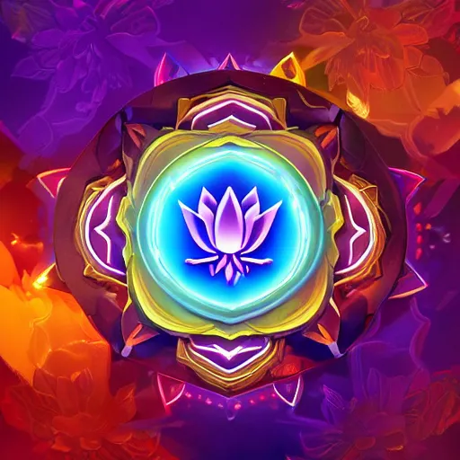 Image similar to lotus flower epic legends game icon stylized digital illustration radiating a glowing aura global illumination ray tracing hdr fanart arstation by ian pesty and katarzyna da bek - chmiel