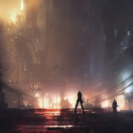 Prompt: world coming to an end, dramatic lighting, Greg Rutkowski and Craig Mullins