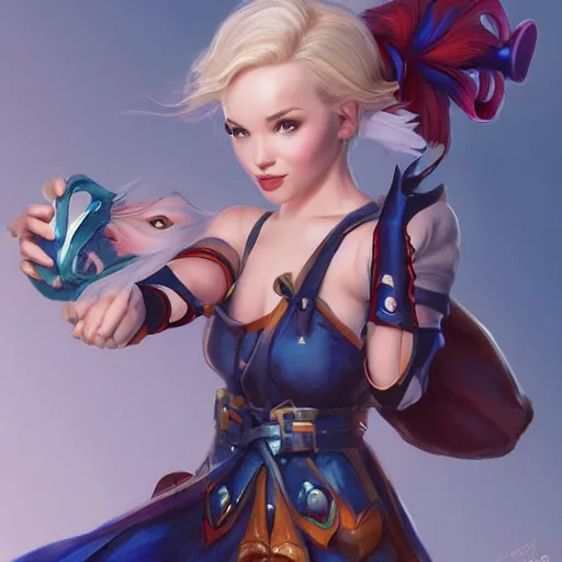 Image similar to alisa gray and dove cameron combined as kidd from chrono cross, fantasy, portrait, highly detailed, waist up, low camera angle, digital painting, trending on artstation, concept art, sharp focus, illustration, art by artgerm and greg rutkowski and magali villeneuve