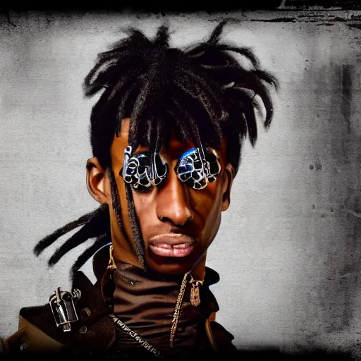 Image similar to playboi carti in steampunk style digital art 4 k the detailed super realistic