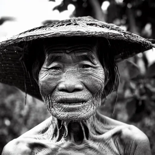 Image similar to an old Thai farmer 1970s, XF IQ4, 150MP, 50mm, F1.4, ISO 200, 1/160s, natural light