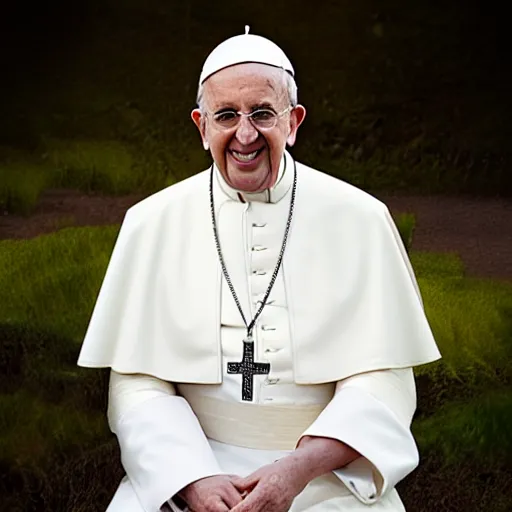 Prompt: outdoor portrait of a pope john paul 2 smilling wearing stylish modern clothes, photo taken in 2 0 2 0, detailed, award winning photography