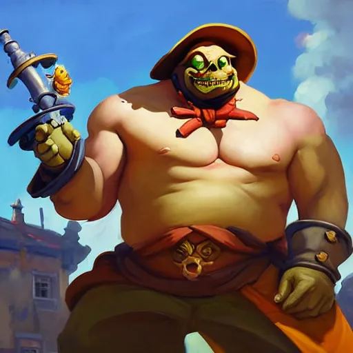 Image similar to Greg Manchess portrait painting of LeChuck as Overwatch character, medium shot, asymmetrical, profile picture, Organic Painting, sunny day, Matte Painting, bold shapes, hard edges, street art, trending on artstation, by Huang Guangjian and Gil Elvgren and Sachin Teng