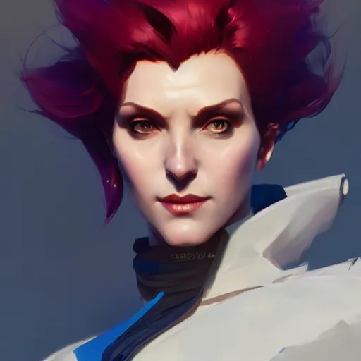 Image similar to Moira from Overwatch , highly detailed, digital painting, artstation, concept art, sharp focus, illustration, art by greg rutkowski and alphonse mucha