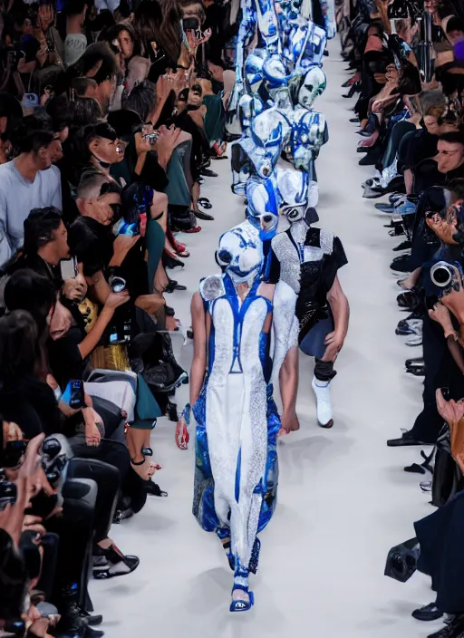 Image similar to hyperrealistic and heavy detailed balenciaga runway show of mortal kombat, leica sl 2 5 0 mm, vivid color, high quality, high textured, real life