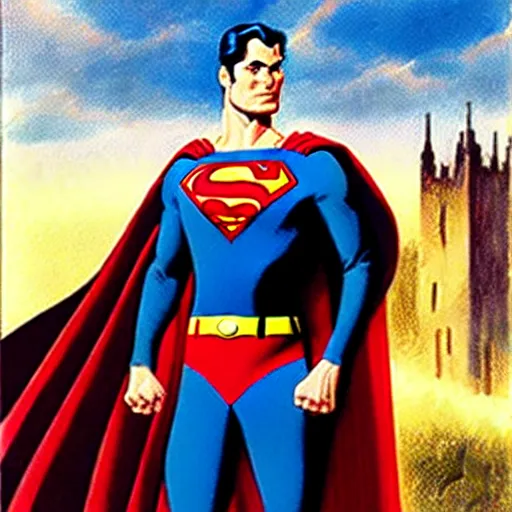 Image similar to superman in a medieval knight armour alex ross