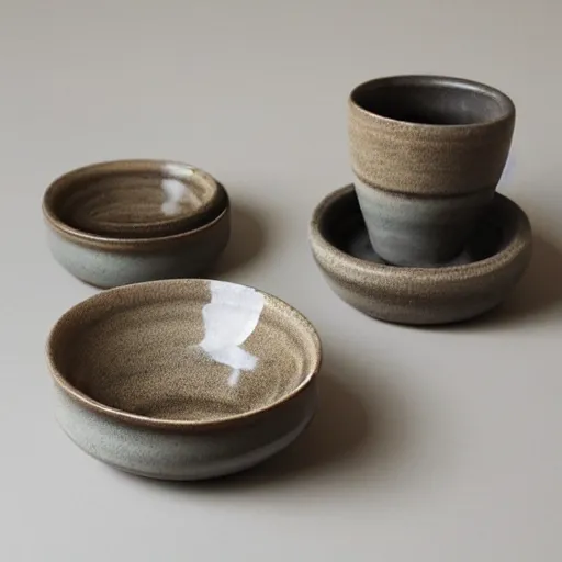 Image similar to wheel - thrown wabi - sabi ceramic set