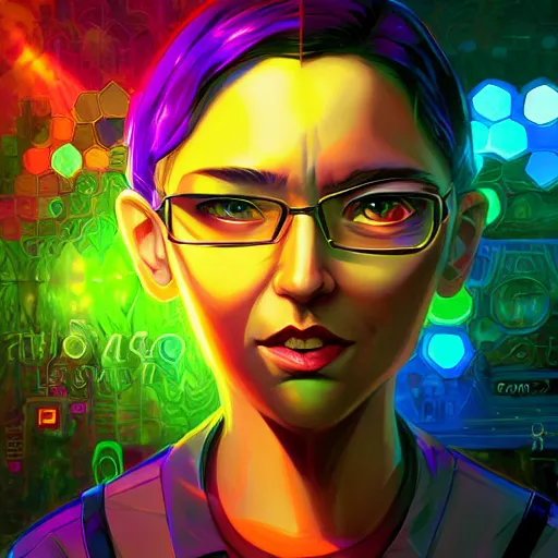 Image similar to skill magic geek inside matrix deepdream radiating a glowing aura stuff loot legends stylized digital illustration video game icon artstation lois van baarle, ilya kuvshinov, rossdraws,