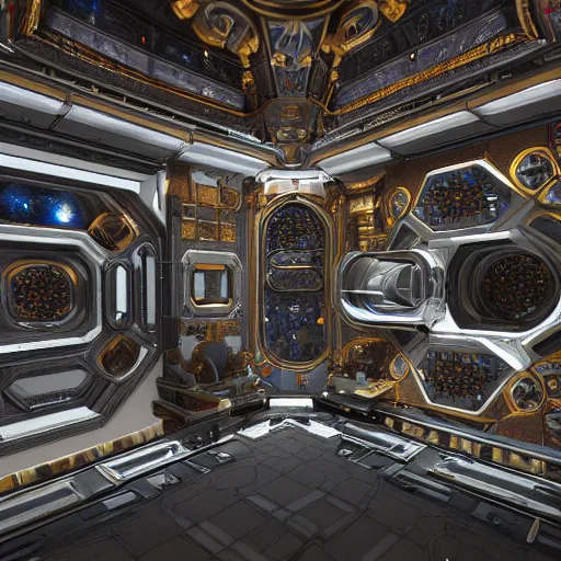 Image similar to majestic ornate space station, photorealistic, ultra-detailed, 4k high resolution, HDR shot, cinematic lighting