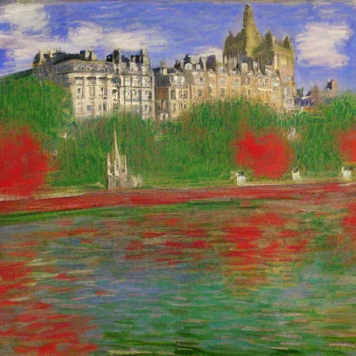 Prompt: Edinburgh in the style of Monet