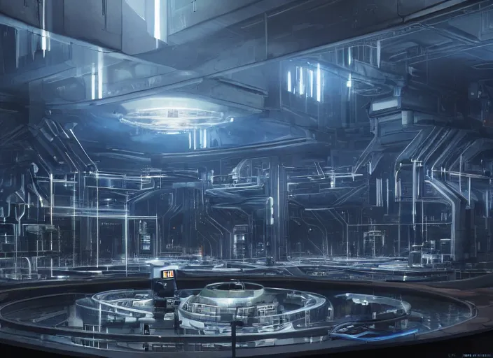 Image similar to cult of technology, exterior of scifi temple, machines, robots, ultra realistic, transparent labs, computers, highly detailed, futuristic landscape, city, utopian architecture, atmosphere, masterpiece, holy place, epic lighting, glowing wires, mysterious, 4 k, cinematic, art by patryk olkiewicz and chris ostrowski and liang yao