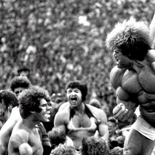 Image similar to hulk performing at woodstock