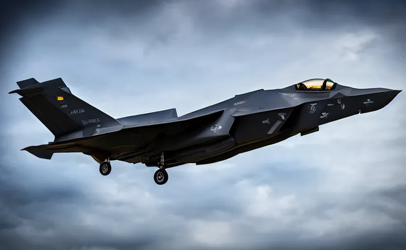 Image similar to panavia tornado replica, f 3 5, stealth features, top gun maverick, realistic aircraft, realistic paint job, from falcon bms, promo photo, stunning, dcs world style, bokeh soft, shot on 1 5 0 mm, zenithal lightning, trending on instagram, by award winning photographer, symmetrical features