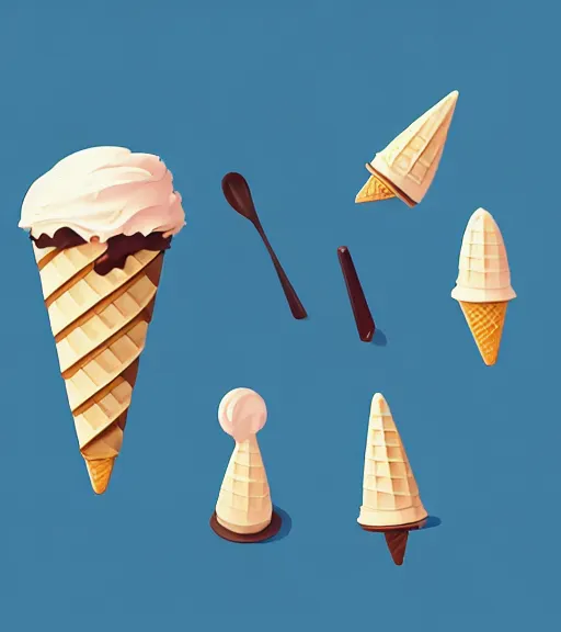 Image similar to icon stylized minimalist ice cream! cone rob lowe, loftis, cory behance hd by jesper ejsing, by rhads, makoto shinkai and lois van baarle, ilya kuvshinov, rossdraws global illumination