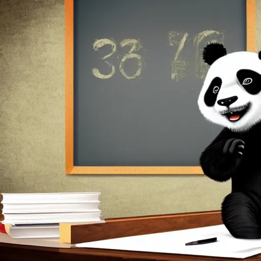 a panda dressed like a professor taking a lecture on | Stable Diffusion ...