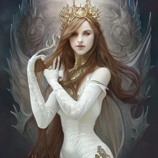 Prompt: a photograpic portrait of a anthropomorphic dragon wearing white clothes, fantasy, intricate, elegant, highly detailed, digital painting, artstation, concept art, smooth, sharp focus, illustration, art by artgerm and H R Giger and alphonse mucha