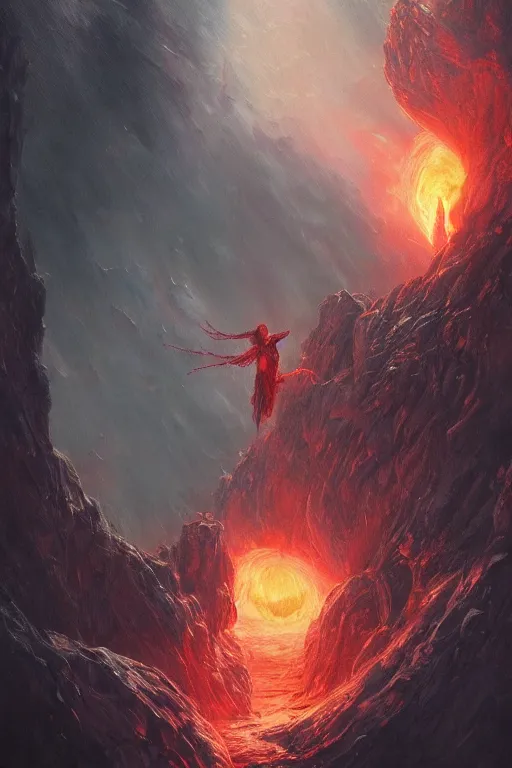 Image similar to realistic landscape beautiful concept art of cinematic movie scene when peter quill mutate into phoenix. horror, created by gustave dore and greg rutkowski, high detailed, smooth draw, synthwave neon retro, intricate, realistic proportions, dramatic lighting, trending on artstation.