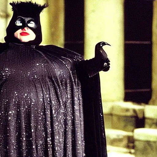 Prompt: Adele as the Penguin man in Batman Returns 1992, still, high quality