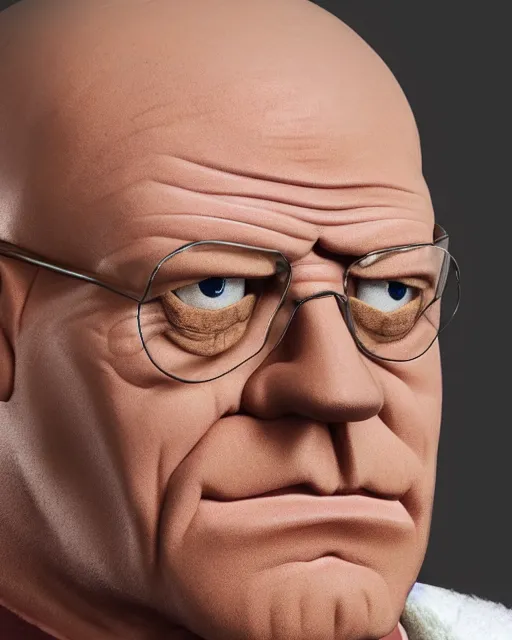 Image similar to dean norris breaking bad as a muppet. highly detailed felt. hyper real photo. 4 k.