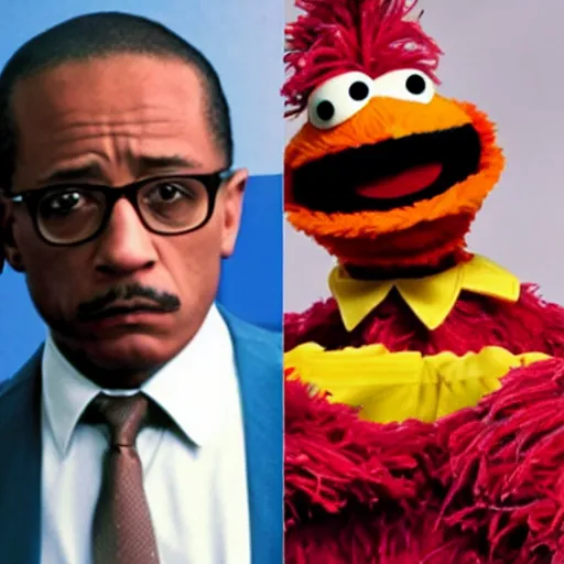Prompt: Gustavo Fring from breaking bad in sesame street