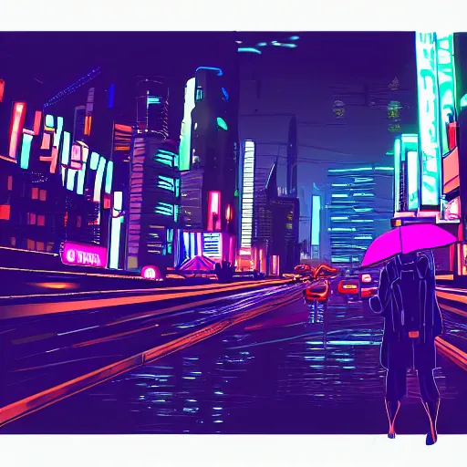 digital drawing of a cyberpunk character in a neon | Stable Diffusion ...