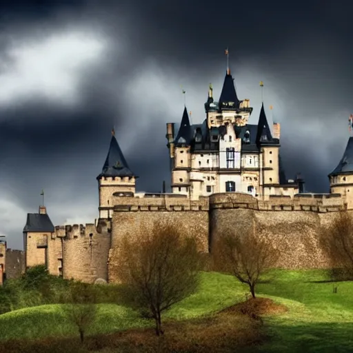 Prompt: cybersecurity in a cloud with a castle in the background