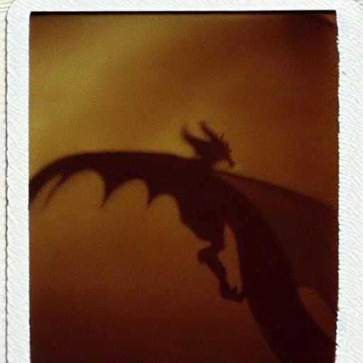 Image similar to polaroid of a dragon, blurry, grainy